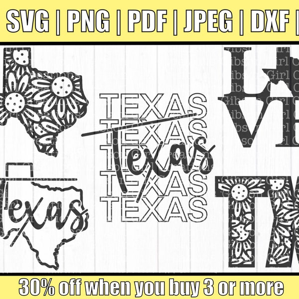 Texas Svg Bundle for Cricut | Texas Designs For Shirts | Texas Home Decor Cut Files | Texas Farmhouse Decor Svg Designs | Texas Wedding Svg