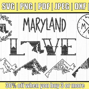 Maryland Svg | Maryland Svg Bundle | MD Svg | Maryland State Bundle Svg | State Svg | Bundle Svg | Cut files Cricut/ Silhouette | Dxf | Eps