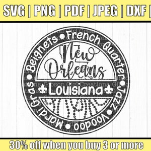 New Orleans Svg | Mardi Gras Shirt Design | Louisiana Cut File For Cricut | Hand Drawn State Svg | New Orleans Decor | New Orleans Sign Svg