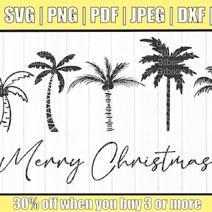 Natal SVG | Palmeira Svg | Palmeira Natal | Palmeiras SVG | Cortar arquivo para Cricut | Arquivo de corte de Natal | Dxf | Arquivos de corte de palmeira