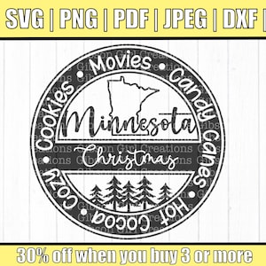 Minnesota Weihnachten SVG | Minnesota SVG | Minnesota Cut File | Weihnachts Cut File | Bauernhaus Dekor SVG | Weihnachtsschild SVG | Zustand Dekor