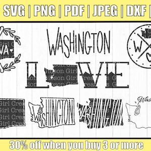 Washington Svg Bundle | Hand Drawn Washington Svg | Washington Home Decor Svg | Washington Sublimation Design Bundle | USA Shirt Design