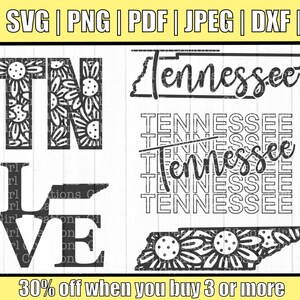 Tennessee Svg-bundel voor Cricut | Tennessee-ontwerpen voor overhemden | Tennessee Home Decor bestanden knippen | Tennessee boerderij Decor Svg ontwerpen