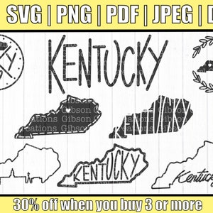 Kentucky Svg | Kentucky Svg Bundle | KY Svg | Kentucky State Bundle Svg | State Svg | Bundle Svg | Cut files Cricut/ Silhouette | Dxf