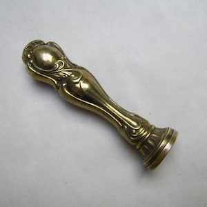 Attractively Shaped Antique Brass DESK / WRITING SEAL with Gothic Letter &quot;P&quot;