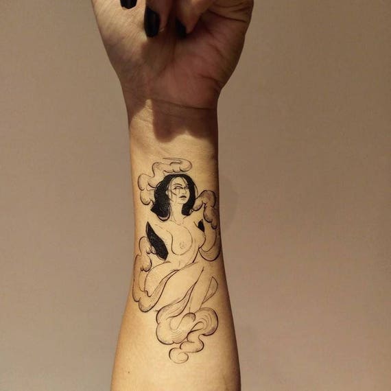 Art Minimal Nuage Femme Tatouage Temporaire Tatouage Nue Accessoire De Design Japonais Tatouage Femme Hipster Festival De Mode De Tatouage