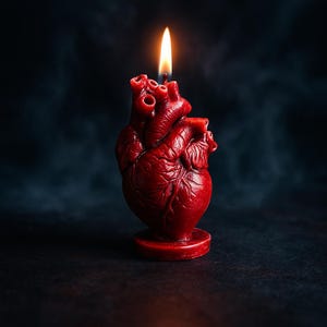 Anatomical Heart Candle: Beeswax Gothic Decor, Valentine's Gift