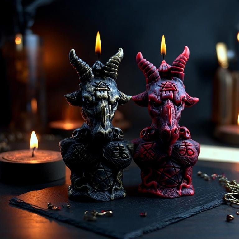 Baphomet Candle for Satan Ritual Witch Lord and Gothic Decor for ...