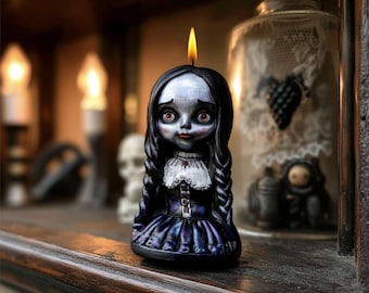 Vela trenzada estilo gótico, regalo de cumpleaños para bruja, decoración acogedora para inauguración de casa, estética gótica