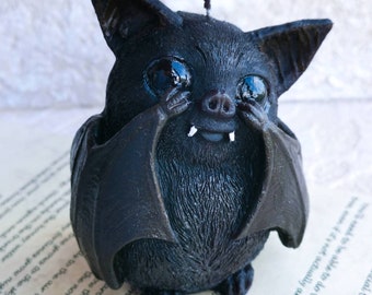 Bougie chauve-souris - Objets de sorcellerie - Travail d'orthographe - Cadeau sorcière de la forêt - Cire d'abeille - Amoureux des chauves-souris - Totem d'autel - Décoration de table - Cadeau de pendaison de crémaillère