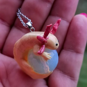 Collana Axolotl-ciondolo Opalite-animale marino-gioielli salamandra-regalo acquario-ragazza Mori-moda Strega-stile Cottagecore-Alla mia anima gemella immagine 5