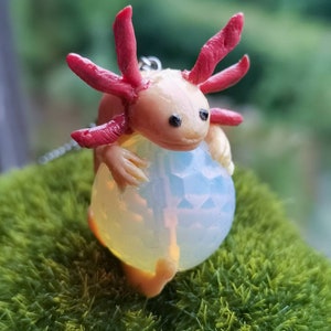 Collana Axolotl-ciondolo Opalite-animale marino-gioielli salamandra-regalo acquario-ragazza Mori-moda Strega-stile Cottagecore-Alla mia anima gemella immagine 7