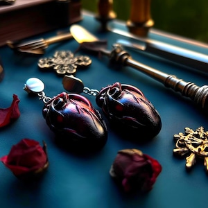 Pendientes de corazón anatómico: joyas góticas de arcilla polimérica