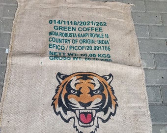 Kaffeesack Tiger Löwe Indien India