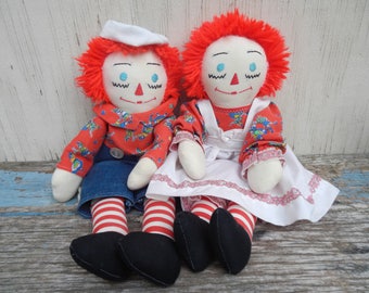 Adorable Vintage Raggedy Ann and Andy Pair!