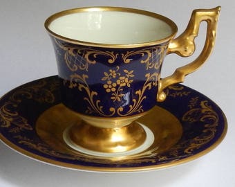 Beautiful H&C Selb German Kobalt Blue Vintage Teacup Set!