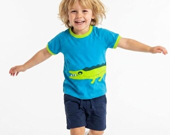 Boys Gator Tee, Alligator Shirt, 100% Cotton Applique Kids Animal Themed Clothing