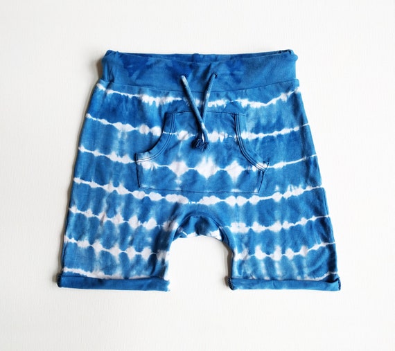 Royal Pocket Shorts, Tie Dye, Drawstring Shorts, Indigo, Indigo and White Shibori, Striped Shorts, Boho Baby, Hippie Kids, Festival Style Royal Pocket Shorts, Tie Dye, Drawstring Shorts, Indigo, Indigo and White Shibori, Striped Shorts, Boho Baby, Hippie Kids, Festival Style