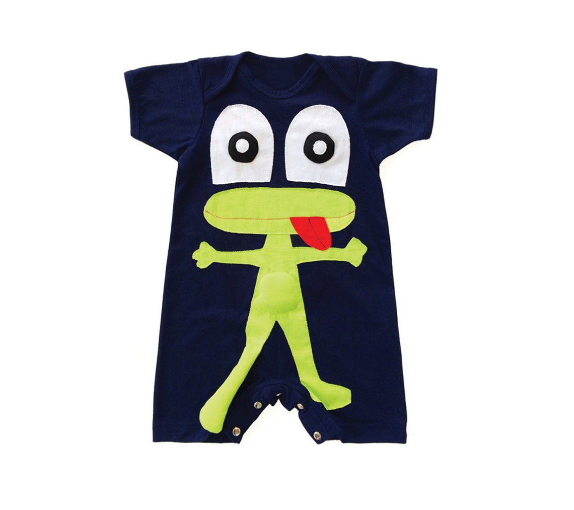 Baby Onesie, Boys Onesie, FROG Onesie, Baby Gift, Baby Clothing, Applique, Navy Tee, Animal