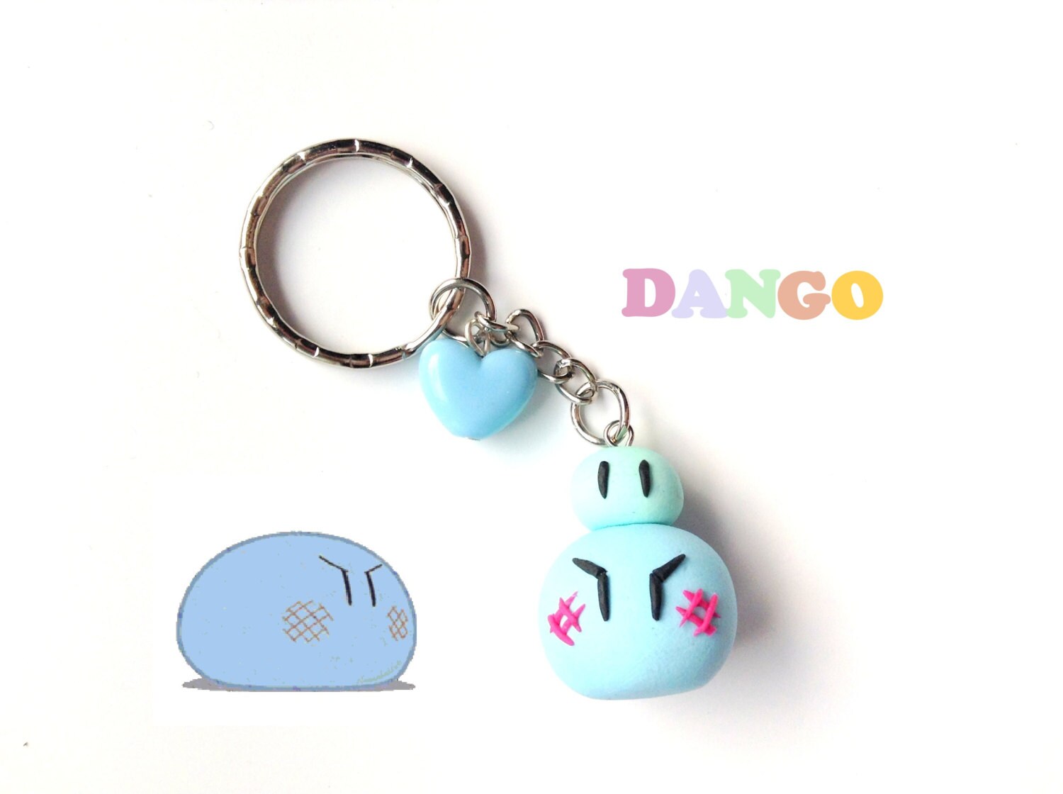 Blue Dango Keychain Clannad Anime Polymer Clay Charm Kawaii Etsy
