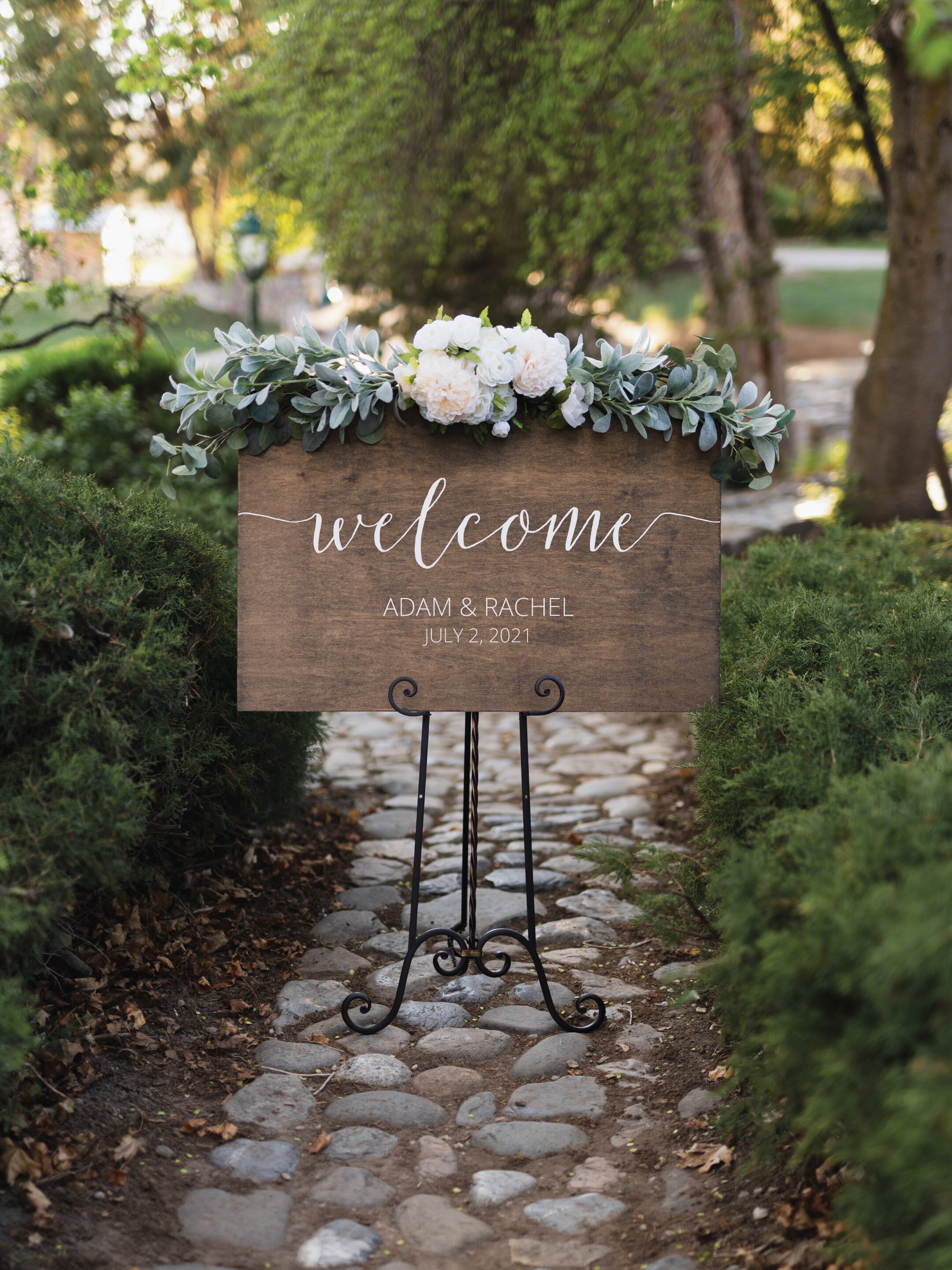 Wedding Welcome Sign - Rustic Wood Wedding Sign - Sophia Collection