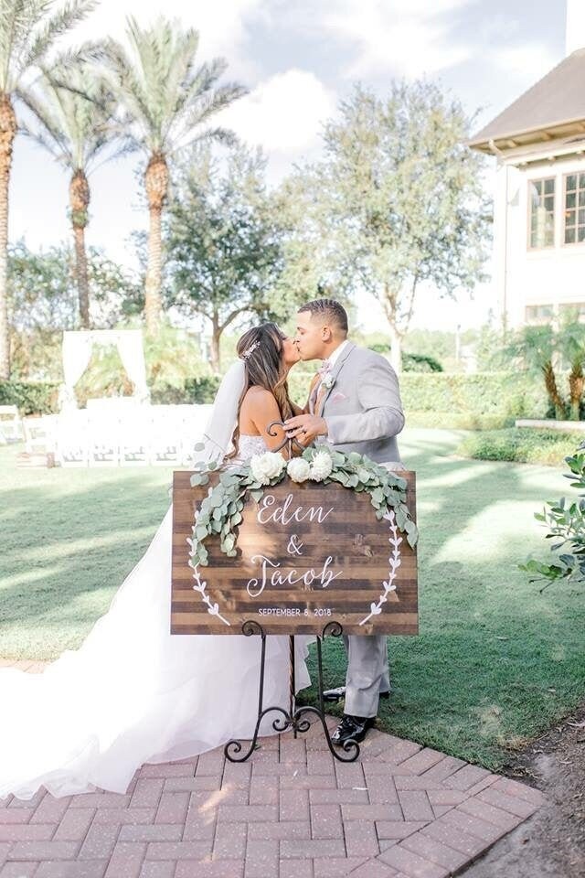 Wedding Sign, Custom Wedding Sign, Custom Wedding Date and Names, Rus…