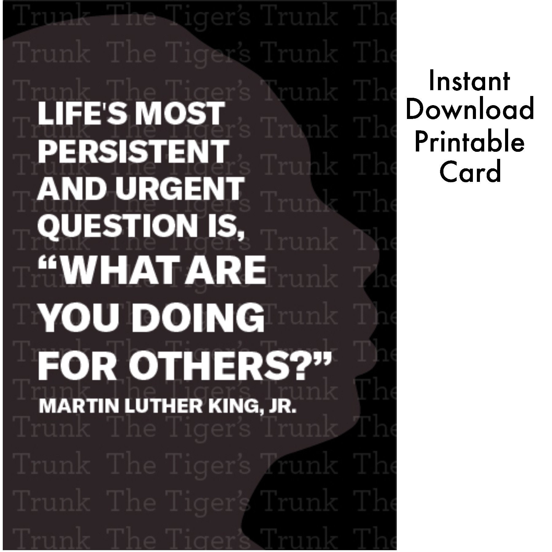MLK Day Inspirational Card, Martin Luther King Quote Digital Printable Card, Civil Rights Black History Month Motivational Instant Download