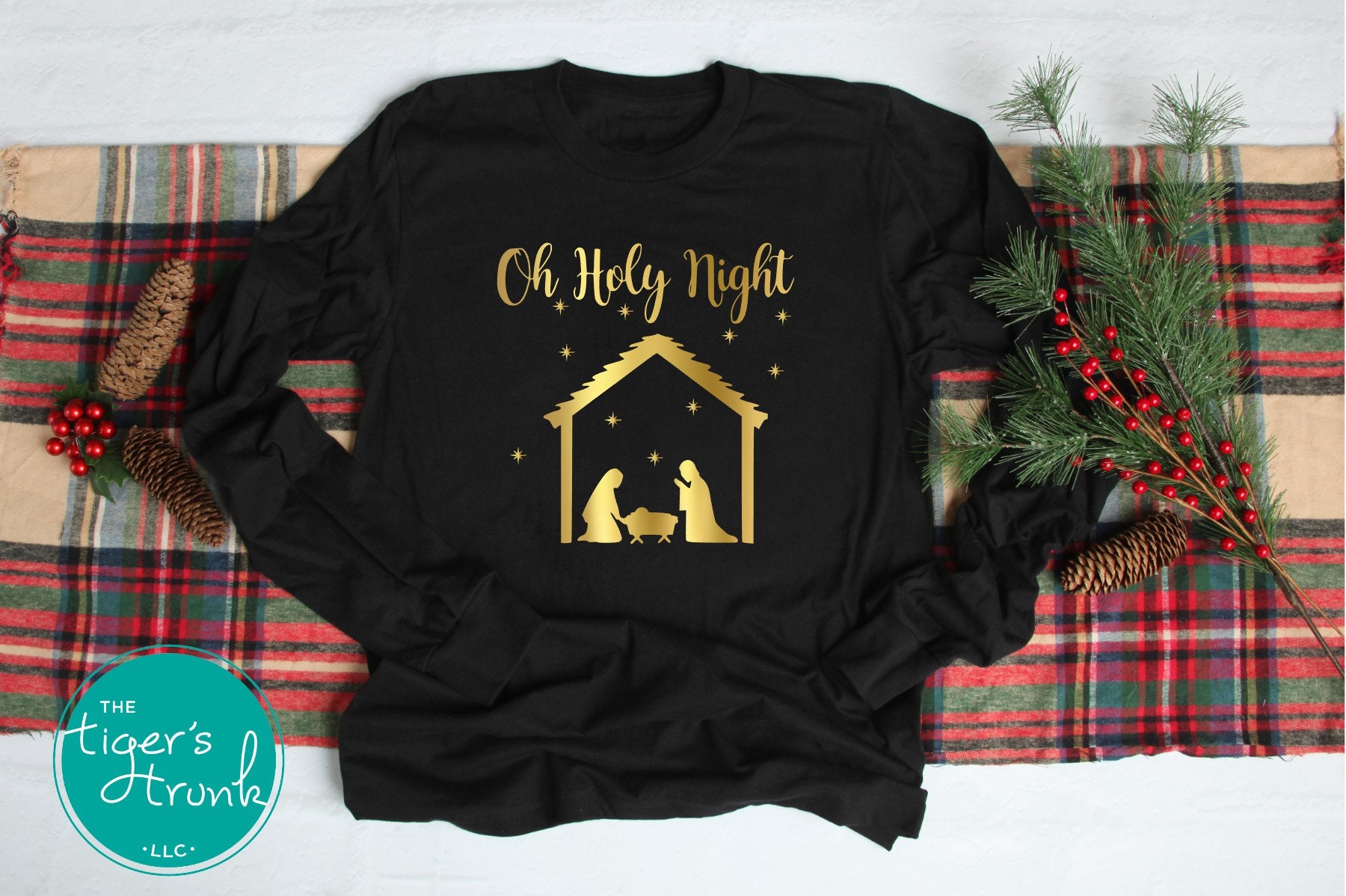 Religious Christmas Shirts Nativity Scene Shirt Oh Holy Etsy
