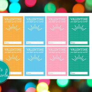 DIY Valentine Cards for School, Creative Valentines Day Gifts, Printable Valentines Day Cards for Kids, Instant Download for Finger Lights