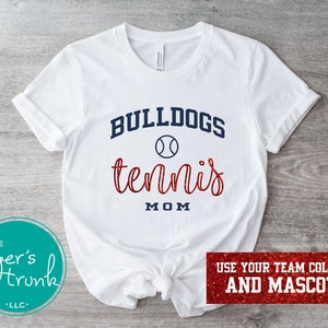 Tennis Mom Shirt, Back to School Gift, Team Colors Mascot Shirt, Tennis Match Grad Gifts, Tennis Gear, Tennis Team Shirt, Tennis Mom