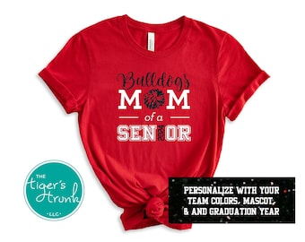 Senior Mom Gifts, Custom Mascot Shirt, Senior 2024 Shirt, Graduation Gifts, Cheerleading Gifts, Senior Cheer Shirt, Cheer Mom of a Senior