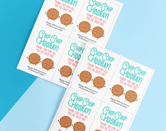 Printable Administrative Professional Appreciation Mini Cards, Instant Download Cookie Theme, Admin Day Digital Thank You, Office Staff Gift