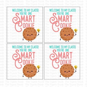Carte de rentrée sur le thème des cookies, cadeaux pour la classe pour les étudiants, étiquettes de sac cadeau de bienvenue, idées de cadeaux pour les enseignants avec étiquette de cookie pour les étudiants