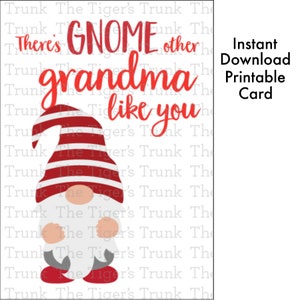 Tarjetas divertidas para el día de los abuelos, linda tarjeta de gnomo, regalo para abuela imprimible, tarjeta para mamá, descarga instantánea, lindo abuelo