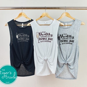 Funny Workout Muscle Tank Top: Champagne & Orange Juice