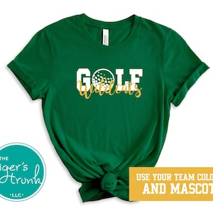 Golf Team Shirt, Custom Golf Back to School Gift, Mascot Shirt, School Color Golf Match Tee, Team Spirit Tshirt, Personalized Golf Tee