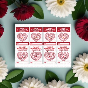 Druckbare Labyrinth Valentinstag Karten, Spaß Kinder Klassenzimmer Valentinstag Printables, Interaktive Valentinstag Ausdrucke, Sofortiger Download, Kreative Valentinstag Leckereien