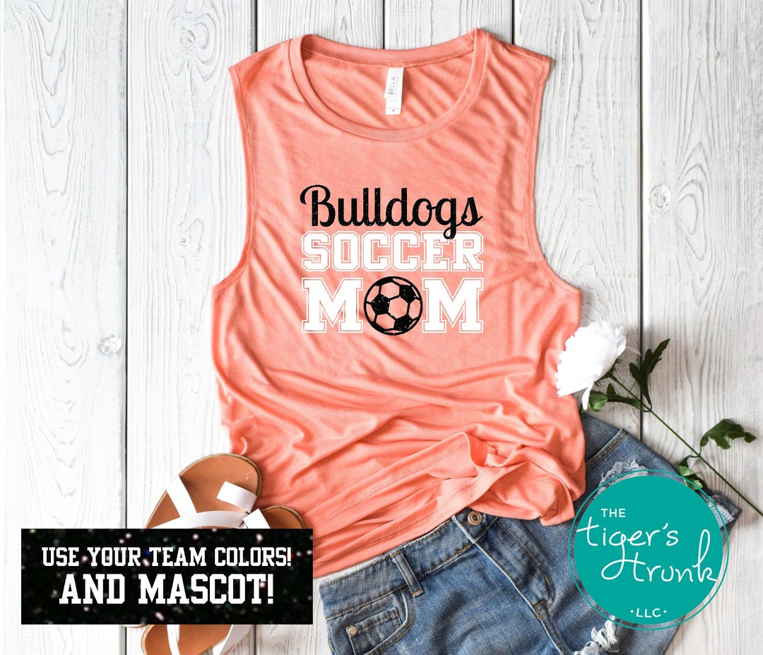 Custom Soccer Mom Tank Top With Personalized Team Name and Colors, Soccer Mom Tee, Custom Sports