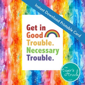 Carte de fierté imprimable Get in Good Difficulté nécessaire, téléchargement immédiat au format PDF, cadeau allié LGBTQ+, encouragement à l'activisme numérique imprimable