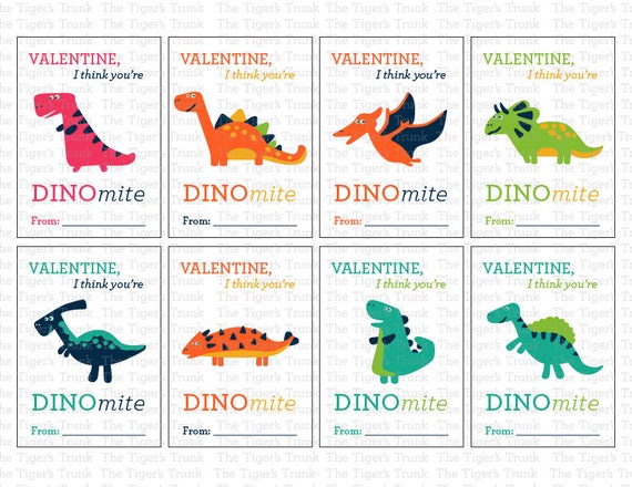 Printable Valentines Card for Kids Dinosaur Printable - Etsy Singapore