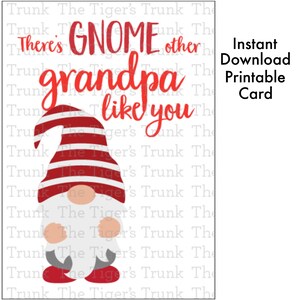 Divertenti biglietti per la festa dei nonni per il nonno, simpatico biglietto gnomo, regalo fai da te stampabile per il nonno, biglietto per papà, download immediato, simpatico nonno