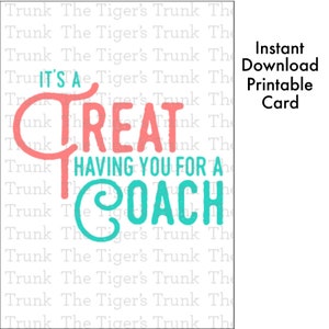 Favoriete coach waardering geschenken, traktatietas bedankkaart coach, sportcoach cadeau, leraar coach, afdrukbare kaart instant download