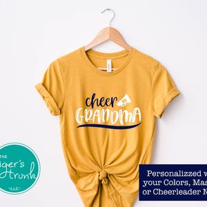 Personalized Cheer Shirts, Cheer Grandma Shirt, Cheerleader Name, Grandmother Name, Custom Team Colors Game Day Shirt, Grandparents Day Gift
