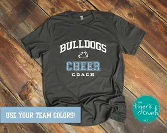 Cheer Coach Shirt, Cheerleading Coach Appreciation Gift, Custom Mascot School Colors, End of the Year Gifts, Personalized Cheerleader