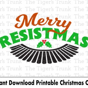 Merry Resistmas biglietto di auguri di Natale stampabile, download digitale istantaneo, biglietti di auguri fai da te per attivisti, auguri stagionali per i diritti delle donne