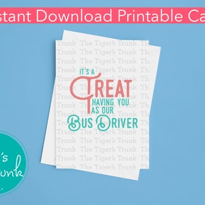 Scheda digitale stampabile per scatola di dolcetti, regalo per autista di autobus, biglietto di ringraziamento con download immediato, regalo per la giornata di apprezzamento dell'autista di scuolabus