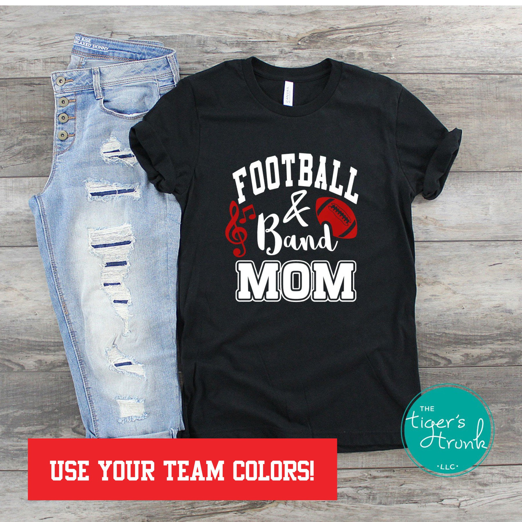 Customize with your Colors Short Sleeve Tshirt Bella Canvas Tshirt Glitter Band Mom T-shirt Band Shirts
