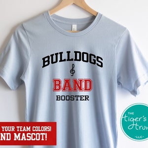 Customized Band Shirt, Marching Band Booster Shirt, Game Day Shirt, Team Mascot Competition, School Spirit, Back to School Gift, Band Parent