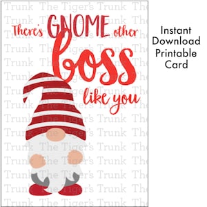 Boss Day Printable Card from Group, Funny Boss Gift, Boss Appreciation Gnome Cards, Best Boss Instant Download, Digital Greeting Card