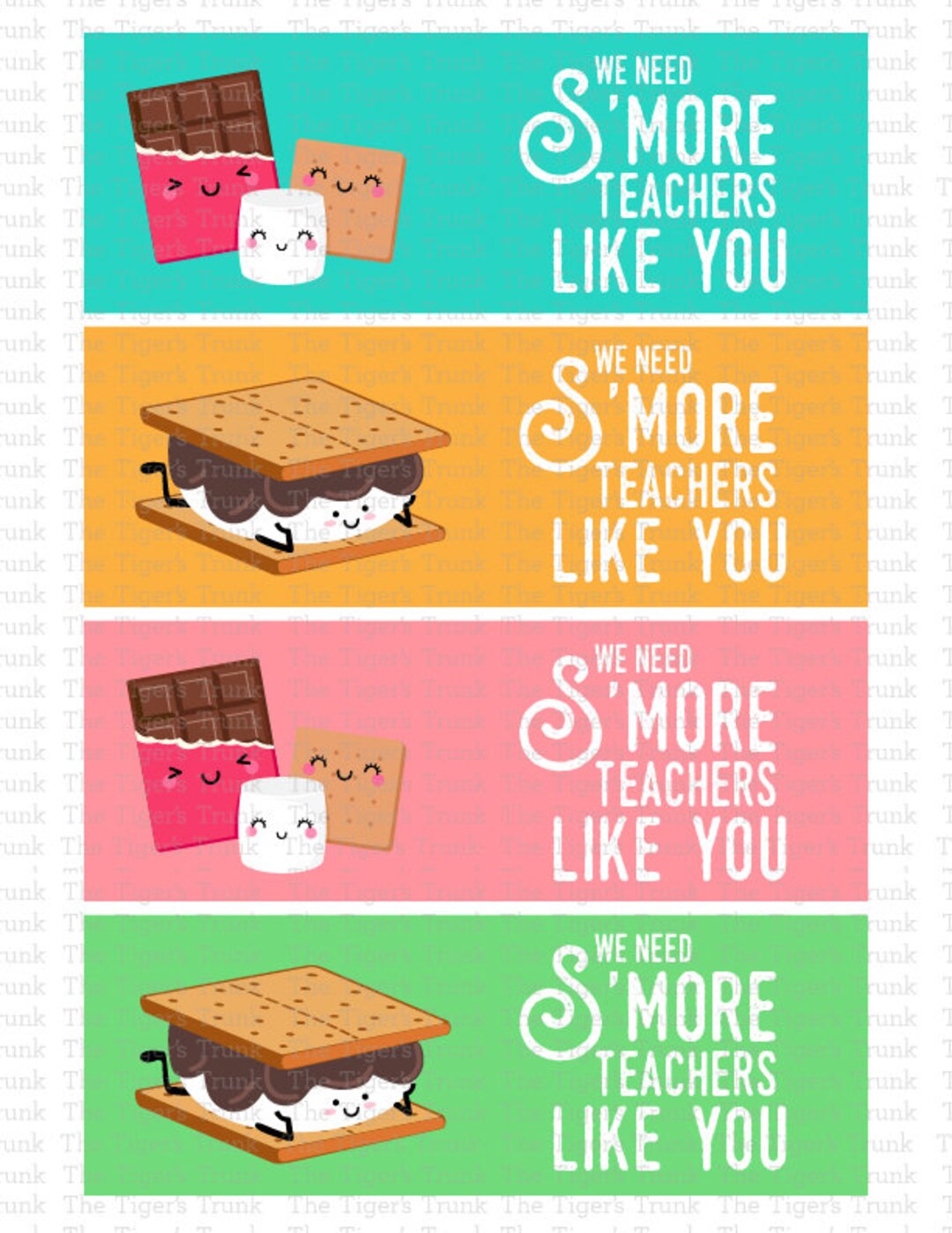 Printable Teacher Appreciation Cards Instant Download Printable Cards 